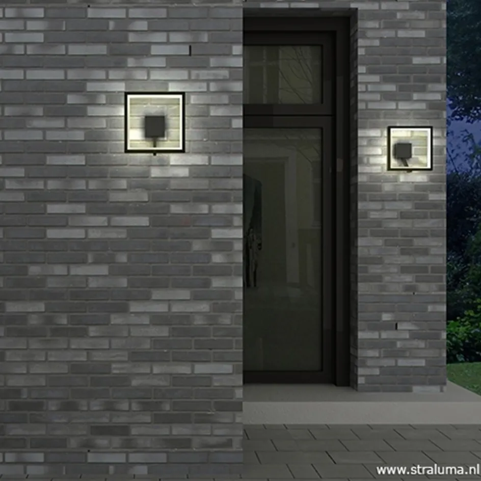 Buitenlamp-wandlamp antraciet frame IP65>Straluma Clearance