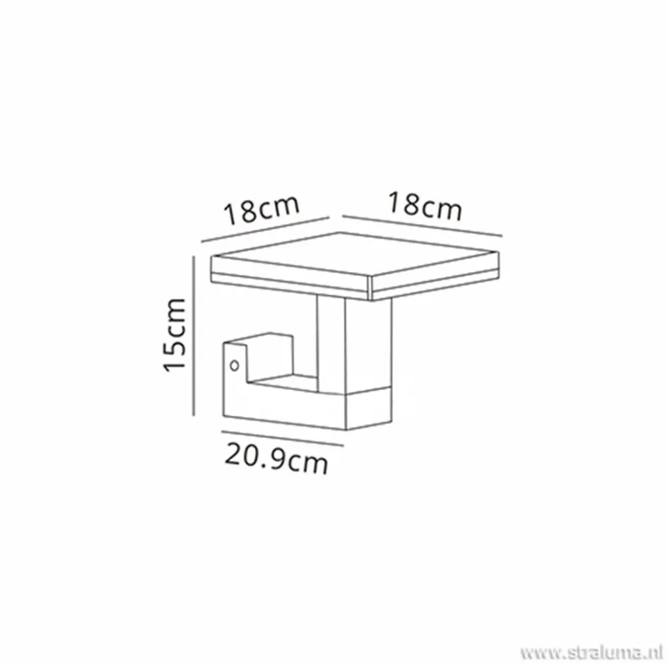 Buitenlamp-wandlamp antraciet square>Straluma Clearance