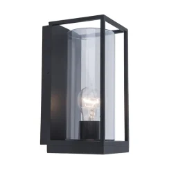 Buitenlantaarn rechthoek zwart/helder glas IP44>Straluma Outlet