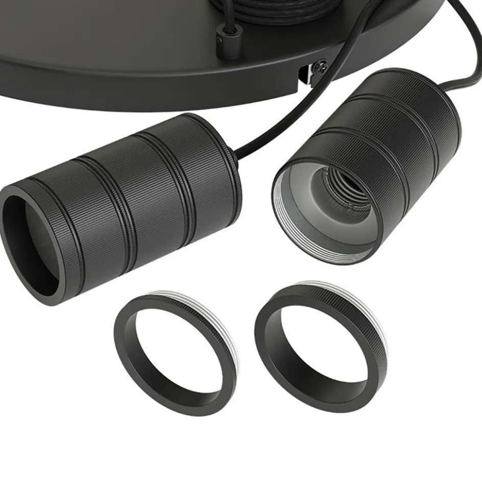 Calex 5-lichts retro pendels rond 50 cm zwart>Straluma Online