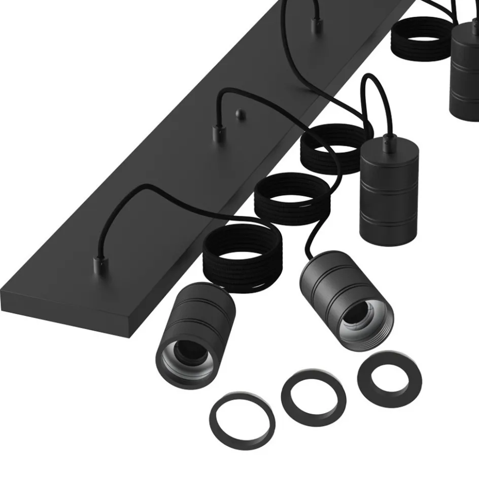 Calex multipendel plafondbalk 5-lichts E27 pendels zwart>Straluma New