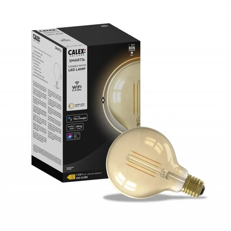 Calex Smart LED Filament Gold Globe G95>Straluma