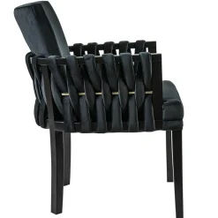 Chique armstoel zwart met sierlijke leuning en goud></noscript>Straluma Best