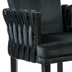 Chique armstoel zwart met sierlijke leuning en goud></noscript>Straluma Best