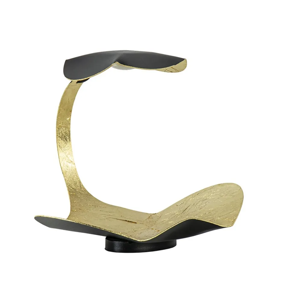 Chique design tafellamp LED zwart met goldleaf>Straluma Outlet