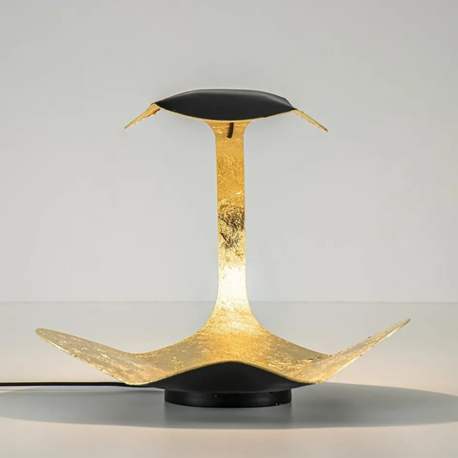 Chique design tafellamp LED zwart met goldleaf>Straluma Outlet