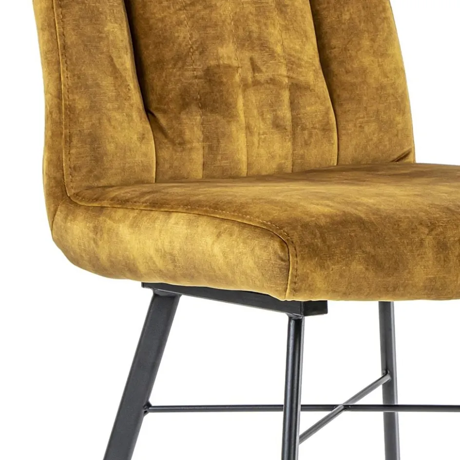 Chique eetkamerstoel velours goud>Straluma New