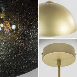 Chique hanglamp mat goud met zwarte binnenzijde></noscript>Straluma Outlet