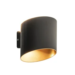 Chique LED buitenlamp wand zwart met goud IP54>Straluma Hot