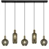 Chique 5-lichts hanglamp smoke glas met brons>Straluma Hot