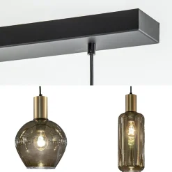 Chique 5-lichts hanglamp smoke glas met brons></noscript>Straluma Hot