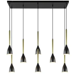 Chique 8-lichts hanglamp zwart met goud>Straluma Outlet