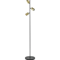 Chique staande lamp mat zwart met gouden spots>Straluma Best