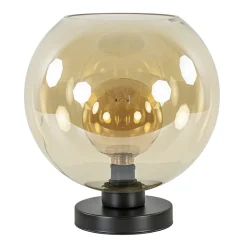 Chique tafellamp amber glazen bol 30 cm>Straluma Hot