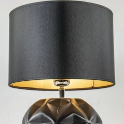 Chique tafellamp zwart met kap zwart/goud><noscript><img width=