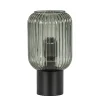 Chique tafellamp zwart met smal smoke glas>Straluma Online