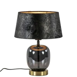 Chique tafellamp zwart/goud met kap>Straluma Discount