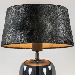 Chique tafellamp zwart/goud met kap></noscript>Straluma Discount