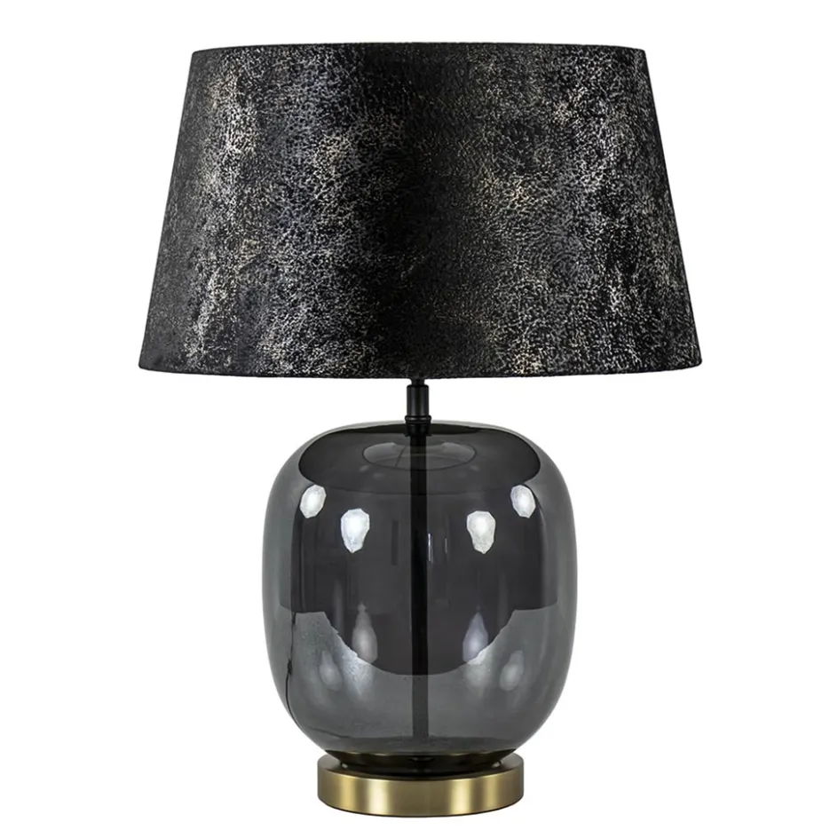 Chique tafellamp zwart/goud met kap>Straluma