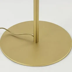 Chique vloerlamp mat goud met mat witte glazen kap></noscript>Straluma New