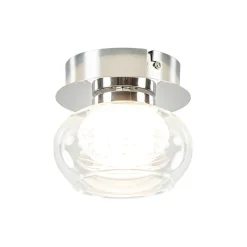 Chromen plafondlamp met helder glas incl. LED>Straluma Best