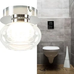 Chromen plafondlamp met helder glas incl. LED></noscript>Straluma Best