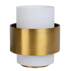 Cilinder tafellamp mat goud mat opaal glas>Straluma Sale