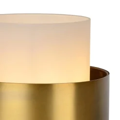 Cilinder tafellamp mat goud mat opaal glas><noscript><img width=