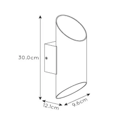 Cilinder wandlamp zwart goud up+down><noscript><img width=
