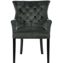 Comfortabele armstoel donker grijs met zwarte poot>Straluma