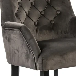 Comfortabele armstoel donker taupe met zwarte poot><noscript><img width=