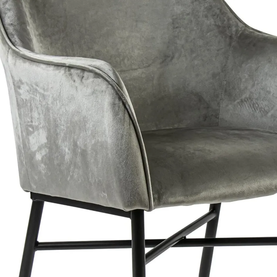 Comfortabele armstoel velours grijs met wieltjes>Straluma Sale