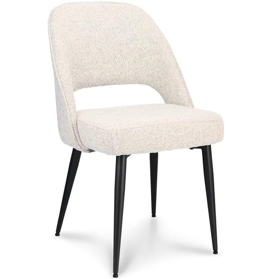 Comfortabele eetkamerstoel grijs met zwarte poot>Straluma