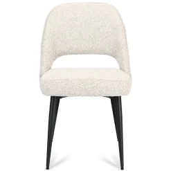 Comfortabele eetkamerstoel grijs met zwarte poot>Straluma