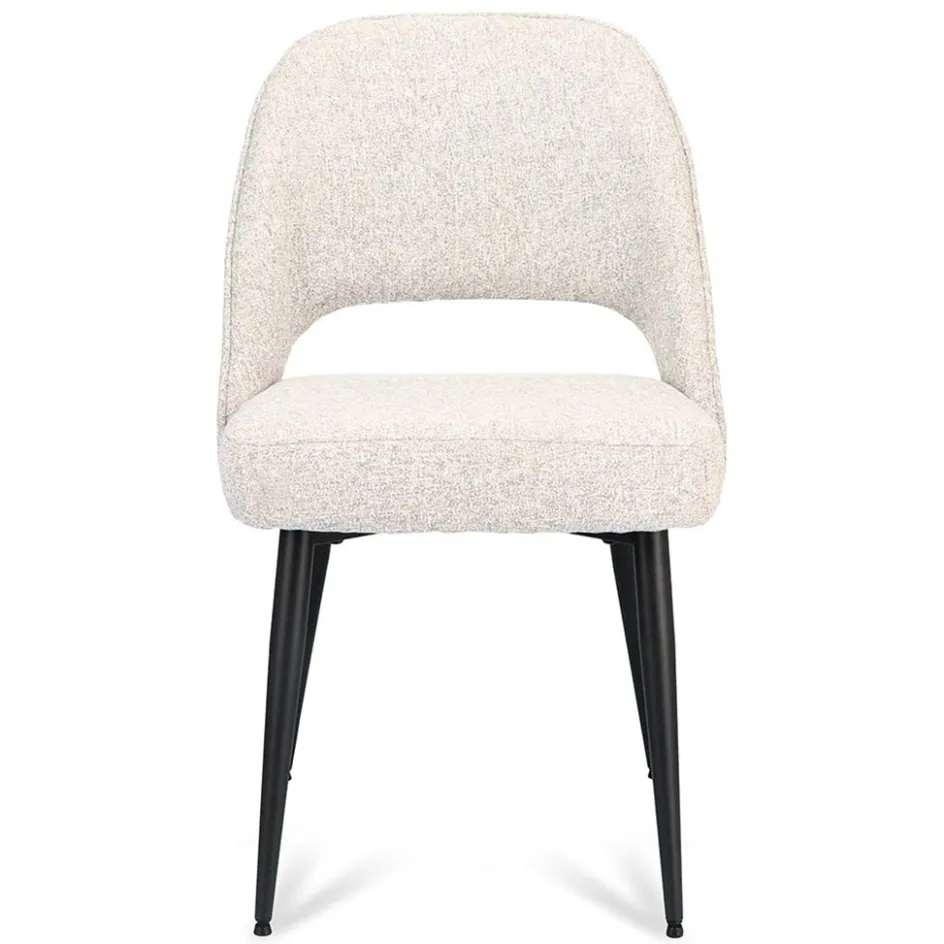 Comfortabele eetkamerstoel grijs met zwarte poot>Straluma