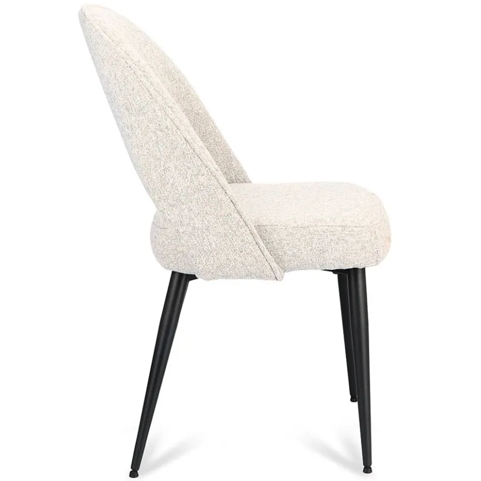 Comfortabele eetkamerstoel grijs met zwarte poot>Straluma