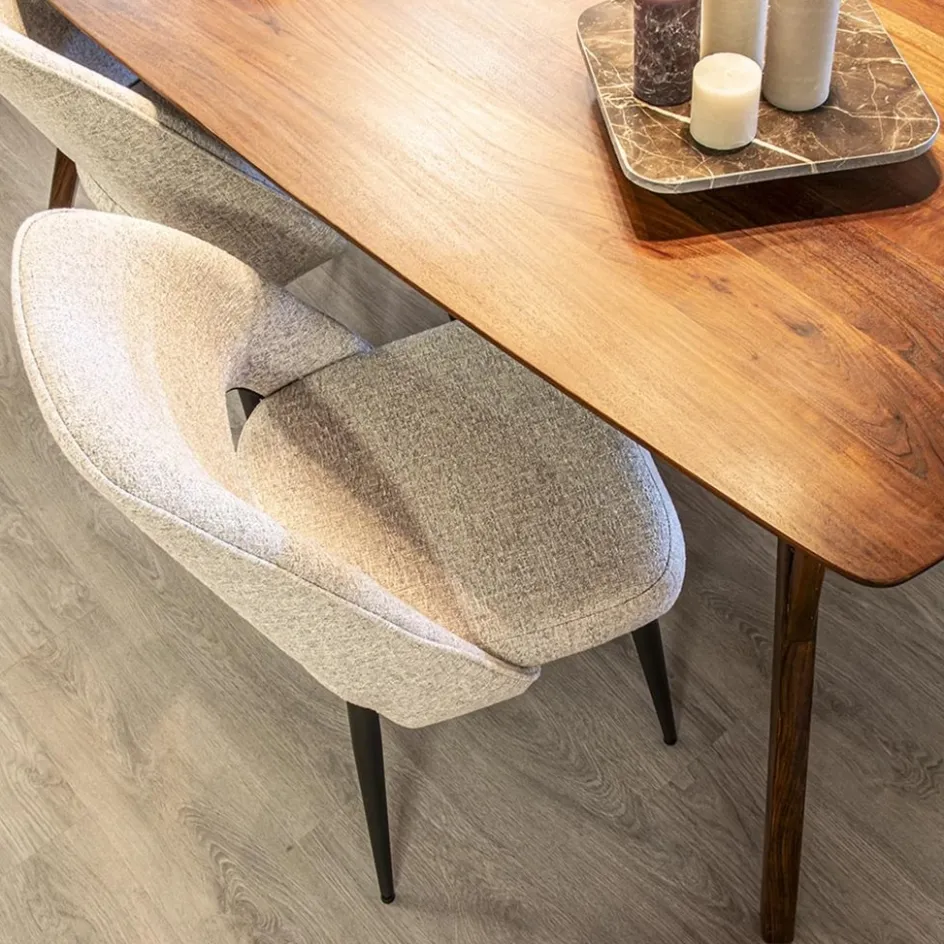 Comfortabele eetkamerstoel grijs met zwarte poot>Straluma