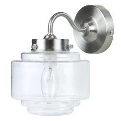 Deco wandlamp staal met helder glas>Straluma