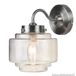 Deco wandlamp staal met helder glas>Straluma