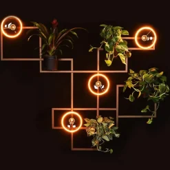 Decoratief metalen wandrek inclusief potten><noscript><img width=