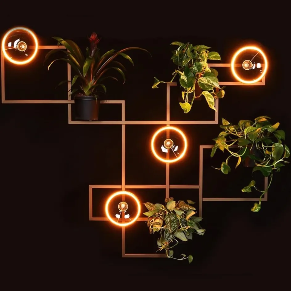 Decoratief metalen wandrek inclusief potten>Straluma Discount