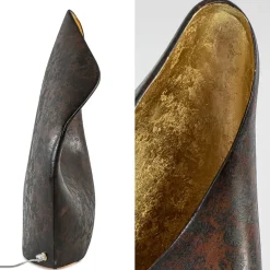 Decoratieve tafellamp corten brown met goldleaf><noscript><img width=