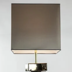 Decoratieve vloerlamp grijs/goud met vierkante kap><noscript><img width=