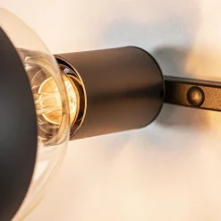 Decoratieve wandlamp zwart met 2 plantenpotten></noscript>Straluma Online