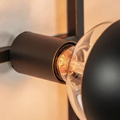 Decoratieve wandlamp zwart inclusief potten><noscript><img width=