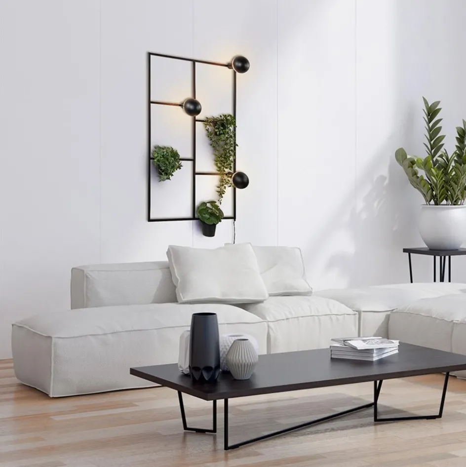 Decoratieve wandlamp zwart inclusief potten>Straluma Clearance