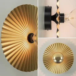 Decoratieve wand/plafondlamp goud met zwart><noscript><img width=