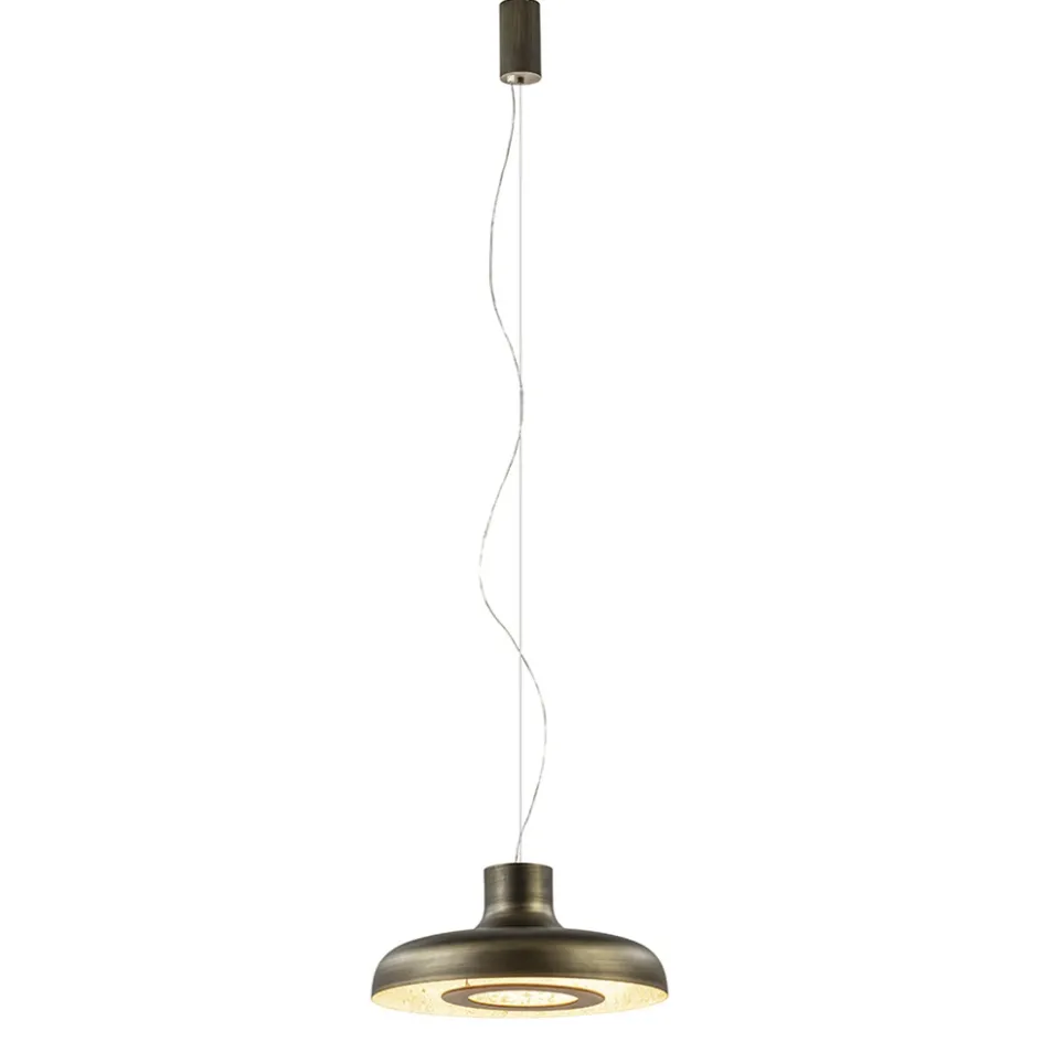 Design LED hanglamp koepel brushed brons met goldleaf>Straluma Hot