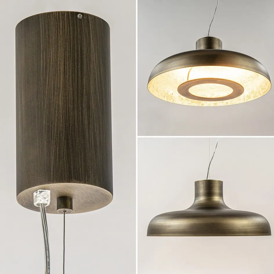 Design LED hanglamp koepel brushed brons met goldleaf>Straluma Hot