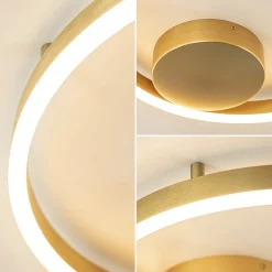 Design LED plafond/wandlamp ring goud><noscript><img width=